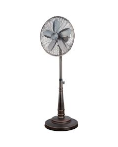 Optimus 16 Inch Retro Oscillating Stand Fan with Oil Rubbed Bronze Finish