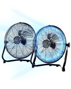 Vie Air 20 Inch Twin Pack Industrial Tilting High Velocity 3 Speed Metal Floor Fan